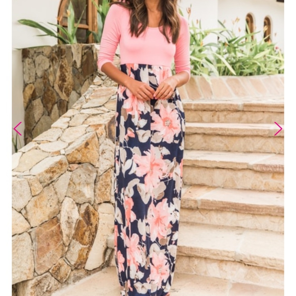 Pink lily maxi dress